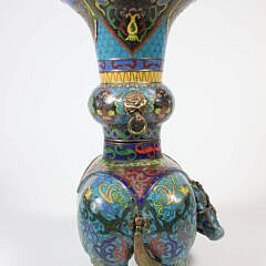 Chinese Antique Cloisonne Elephant Shaped Vase