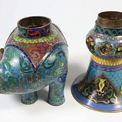 Chinese Antique Cloisonne Elephant Shaped Vase