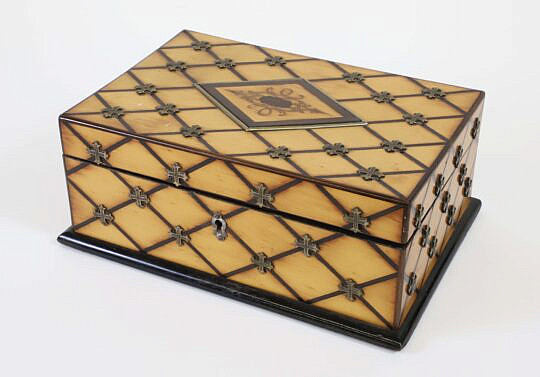 Regency Studded and Inlaid Box 19th Century