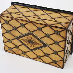 British Regency Brass Embellished Inlaid Box, 19th Century