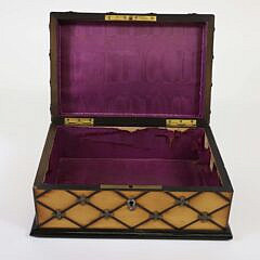British Regency Brass Embellished Inlaid Box, 19th Century
