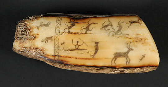 Mammoth Walrus Eskimo Scrimshaw Pictorial