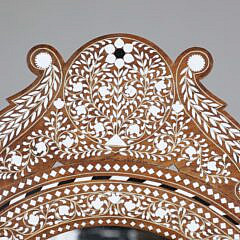 Middle Eastern Bone Inlaid Standing Vanity Mirror