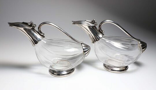 Pair of Duck Shaped Decanters, circa 1970s