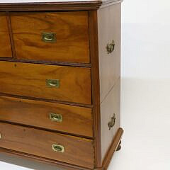 British Campaign Camphor Wood Chest of Drawers, 19th Century