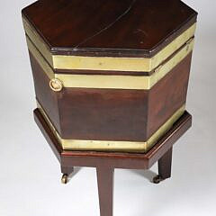 Regency Mahogany Brass Strapped Cellarette, 19th Century