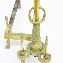 Louis XV Tall Bronze Chenet Andirons with Surmounted Eagles