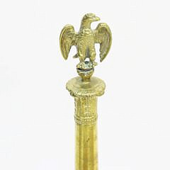 Louis XV Tall Bronze Chenet Andirons with Surmounted Eagles