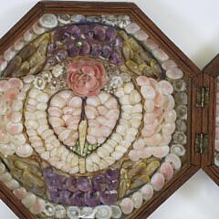 Antique Double Sailor’s Valentine with Heart Motif Design, 19th Century