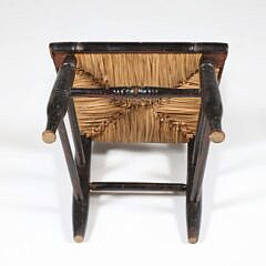 American Stenciled Child’s Pillow-Back Rush Seat Hitchcock Chair, 19th Century, “Sailing Past The Headland” Design