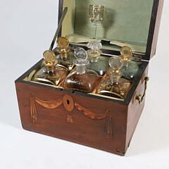 American Inlaid Traveling Decanter Box, circa 1820