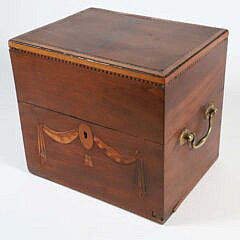 American Inlaid Traveling Decanter Box, circa 1820