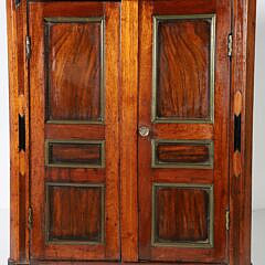 French Salesman Sample Inlaid Double Door Armoire with Marble Top, 19th Century
