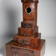 American Inlaid Mahogany Step-Down Watch Tower, 19th Century