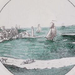 Two Wedgwood Harbor Plates, 19th Century