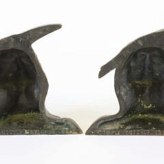 Pair of Patina Bronze Indian Portrait Bookends