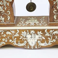 Elaborately Inlaid Musical Mantel Clock, 19th Century