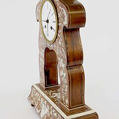 Elaborately Inlaid Musical Mantel Clock, 19th Century