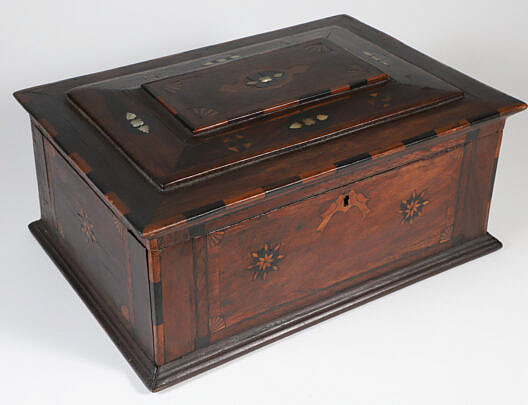 American Inlaid Friendship Jewelry Box, 19th Century