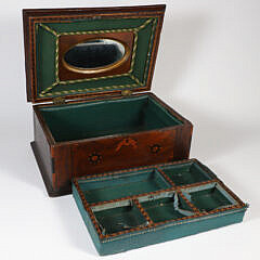 American Inlaid Friendship Jewelry Box, 19th Century
