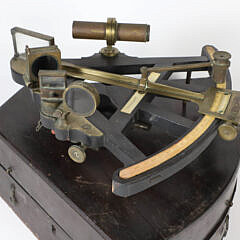 J.W. Norie & Co. London Brass and Ebony Sextant In Case, 19th Century