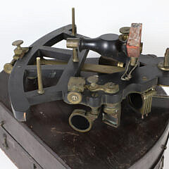 J.W. Norie & Co. London Brass and Ebony Sextant In Case, 19th Century