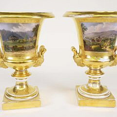 Pair of Finely Painted Empire Vases circa 1840