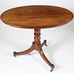 Mahogany Single Board Tilt Top Tea Table, circa 1820