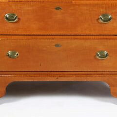American Chippendale Curly Maple Tall Chest of Drawers, circa 1800