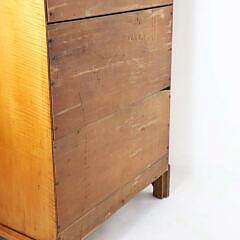 American Chippendale Curly Maple Tall Chest of Drawers, circa 1800