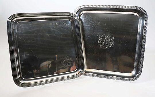 Two Tiffany & Co. Silver Soldered Serving Trays