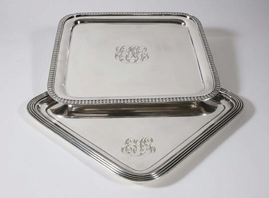 Two Tiffany & Co. Silver Soldered Serving Trays
