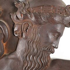 Art Deco Carved Wood Plaque “Oceanus”