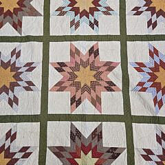Antique Loan Star Calico Patchwork Quilt, 19th Century