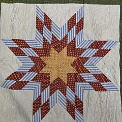 Antique Loan Star Calico Patchwork Quilt, 19th Century