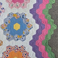 American Vintage Grandmother’s Flower Garden Quilt, circa 1930s