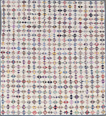 Vintage American Miniature "Four-Patch" Patchwork Quilt, Circa 1930s, Approx. 2,000 Pieces