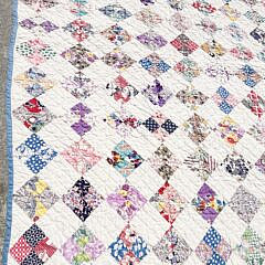 Vintage American Miniature “Four-Patch” Patchwork Quilt, Circa 1930s, Approx. 2,000 Pieces