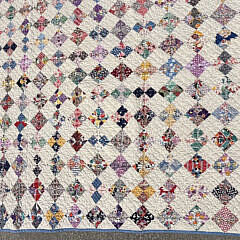 Vintage American Miniature “Four-Patch” Patchwork Quilt, Circa 1930s, Approx. 2,000 Pieces