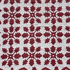 Antique American Red and White “Leaf” Motif Patchwork Quilt