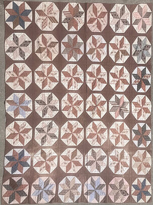 Antique American Lemoyne Star Patchwork Quilt, 19th Century