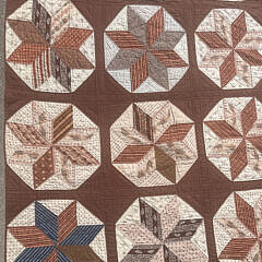 Antique American Lemoyne Star Patchwork Quilt, 19th Century