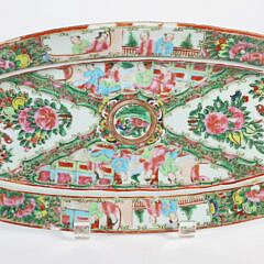 Scarce Rose Medallion Small Fish Platter, 19th Century