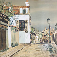 Maurice Utrillo Watercolor on Paper “Restaurant Au Mont Cenis”, circa 1922