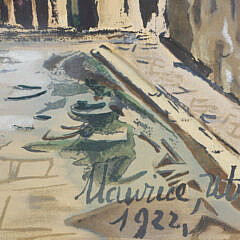 Maurice Utrillo Watercolor on Paper “Restaurant Au Mont Cenis”, circa 1922