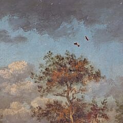 After Jules Dupre Oil on Canvas “Landscape with Cottages” circa 1885
