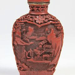 Chinese Cinnabar Lacquer Snuff Bottle, Qing Dynasty