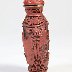 Chinese Cinnabar Lacquer Snuff Bottle, Qing Dynasty