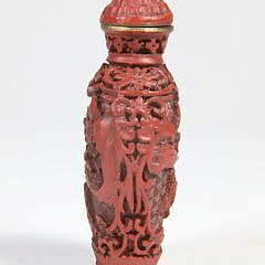 Chinese Cinnabar Lacquer Snuff Bottle, Qing Dynasty
