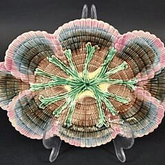 Antique Majolica Shell Form Serving Platter